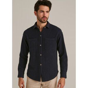 SWTR Navy Merino Wool Blend Sweater men’s Size S Soft Knit Pullo cardigan